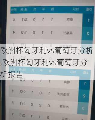 欧洲杯匈牙利vs葡萄牙分析,欧洲杯匈牙利vs葡萄牙分析报告