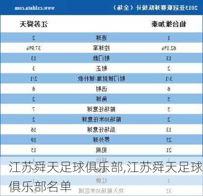 江苏舜天足球俱乐部,江苏舜天足球俱乐部名单
