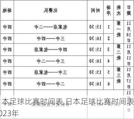 日本足球比赛时间表,日本足球比赛时间表2023年