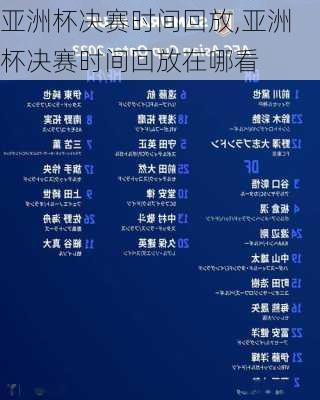 亚洲杯决赛时间回放,亚洲杯决赛时间回放在哪看