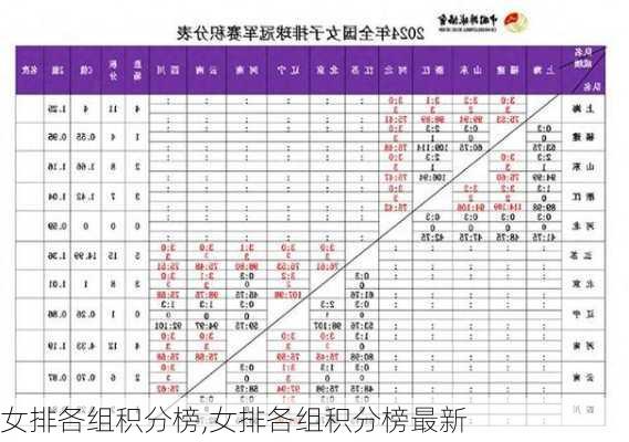 女排各组积分榜,女排各组积分榜最新