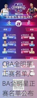 CBA全明星正赛名单,CBA全明星正赛名单公布
