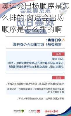 奥运会出场顺序是怎么排的,奥运会出场顺序是怎么排的啊