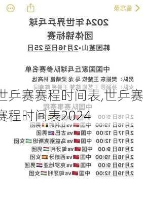 世乒赛赛程时间表,世乒赛赛程时间表2024