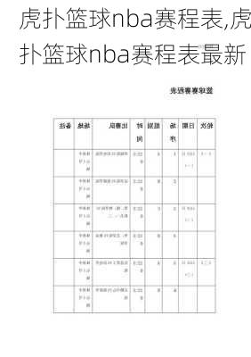 虎扑篮球nba赛程表,虎扑篮球nba赛程表最新