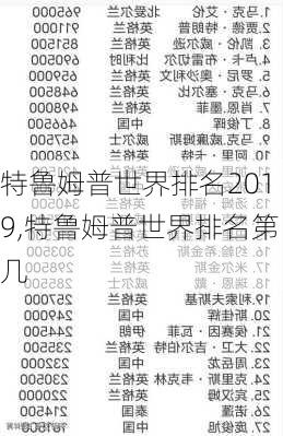 特鲁姆普世界排名2019,特鲁姆普世界排名第几