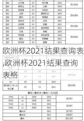 欧洲杯2021结果查询表,欧洲杯2021结果查询表格