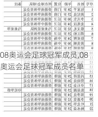 08奥运会足球冠军成员,08奥运会足球冠军成员名单
