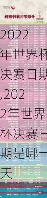 2022年世界杯决赛日期,2022年世界杯决赛日期是哪一天