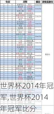 世界杯2014年冠军,世界杯2014年冠军比分
