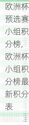 欧洲杯预选赛小组积分榜,欧洲杯小组积分榜最新积分表