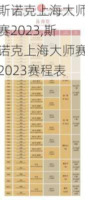 斯诺克上海大师赛2023,斯诺克上海大师赛2023赛程表