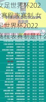 女足世界杯2022赛程表赛制,女足世界杯2022赛程表赛制是什么