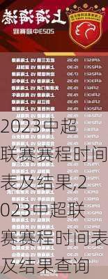 2023中超联赛赛程时间表及结果,2023中超联赛赛程时间表及结果查询