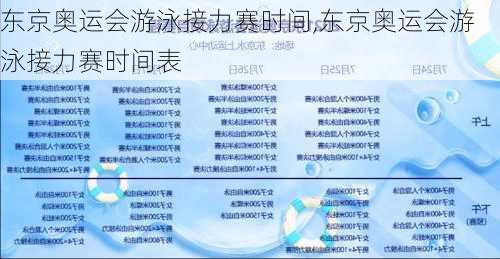 东京奥运会游泳接力赛时间,东京奥运会游泳接力赛时间表