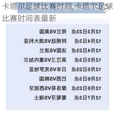 卡塔尔足球比赛时间,卡塔尔足球比赛时间表最新