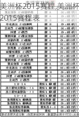 美洲杯2015赛程,美洲杯2015赛程表