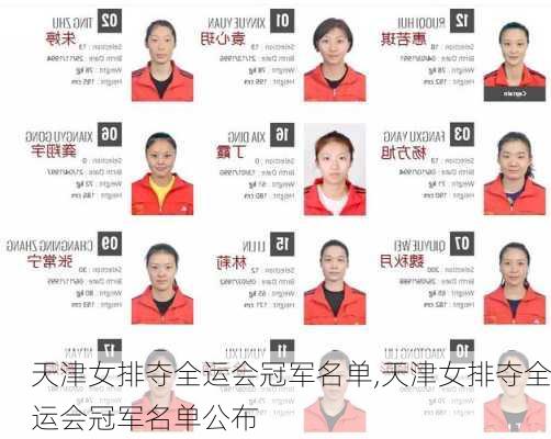 天津女排夺全运会冠军名单,天津女排夺全运会冠军名单公布