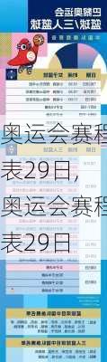奥运会赛程表29日,奥运会赛程表29日
