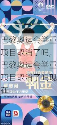 巴黎奥运会举重项目取消了吗,巴黎奥运会举重项目取消了吗现在