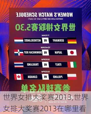 世界女排大奖赛2013,世界女排大奖赛2013在哪里看