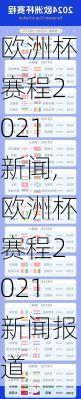 欧洲杯赛程2021新闻,欧洲杯赛程2021新闻报道