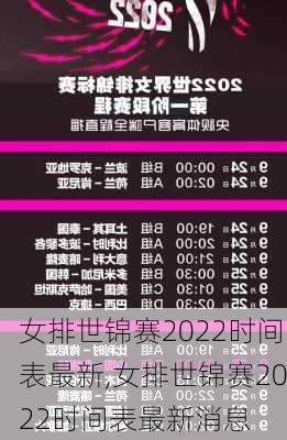 女排世锦赛2022时间表最新,女排世锦赛2022时间表最新消息