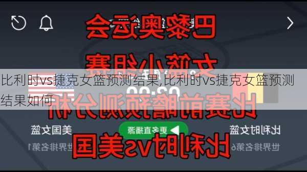 比利时vs捷克女篮预测结果,比利时vs捷克女篮预测结果如何