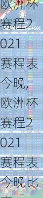 欧洲杯赛程2021赛程表今晚,欧洲杯赛程2021赛程表今晚比赛