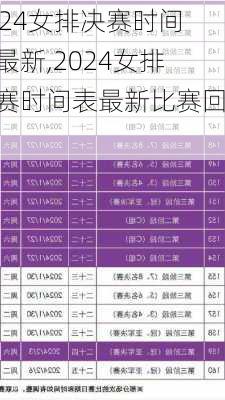 2024女排决赛时间表最新,2024女排决赛时间表最新比赛回放
