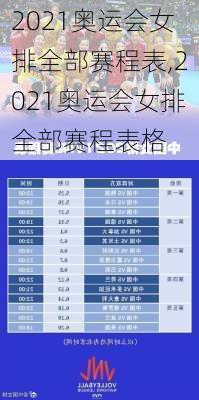 2021奥运会女排全部赛程表,2021奥运会女排全部赛程表格