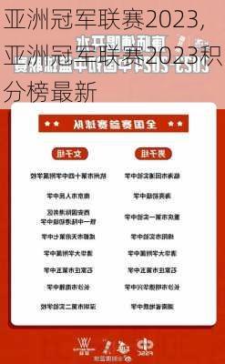 亚洲冠军联赛2023,亚洲冠军联赛2023积分榜最新