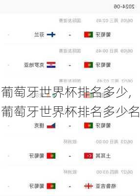 葡萄牙世界杯排名多少,葡萄牙世界杯排名多少名