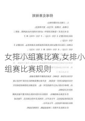女排小组赛比赛,女排小组赛比赛规则