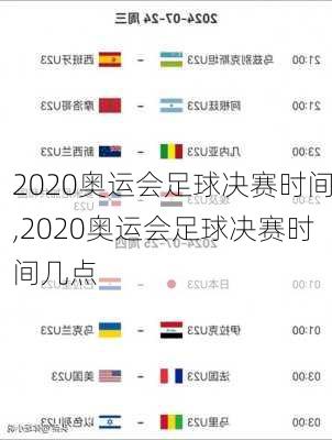 2020奥运会足球决赛时间,2020奥运会足球决赛时间几点