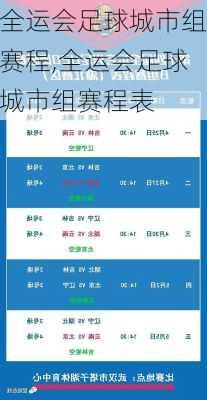 全运会足球城市组赛程,全运会足球城市组赛程表