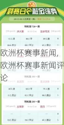 欧洲杯赛事新闻,欧洲杯赛事新闻评论