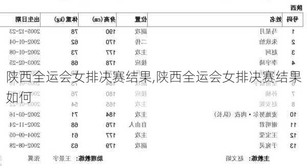 陕西全运会女排决赛结果,陕西全运会女排决赛结果如何