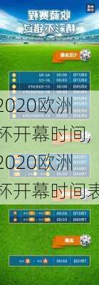 2020欧洲杯开幕时间,2020欧洲杯开幕时间表