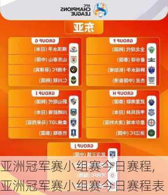 亚洲冠军赛小组赛今日赛程,亚洲冠军赛小组赛今日赛程表