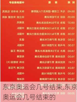东京奥运会几号结束,东京奥运会几号结束的