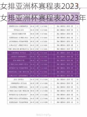 女排亚洲杯赛程表2023,女排亚洲杯赛程表2023年