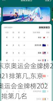 东京奥运会金牌榜2021排第几,东京奥运会金牌榜2021排第几名