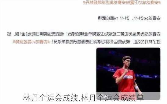 林丹全运会成绩,林丹全运会成绩单