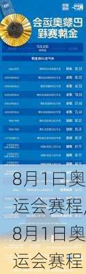8月1曰奥运会赛程,8月1日奥运会赛程