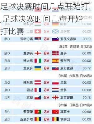 足球决赛时间几点开始打,足球决赛时间几点开始打比赛