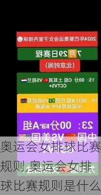 奥运会女排球比赛规则,奥运会女排球比赛规则是什么