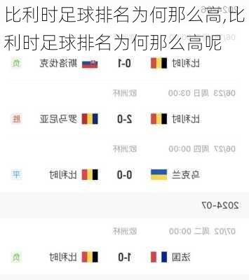 比利时足球排名为何那么高,比利时足球排名为何那么高呢