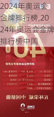 2024年奥运会金牌排行榜,2024年奥运会金牌排行榜中国