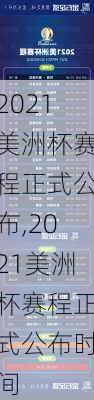 2021美洲杯赛程正式公布,2021美洲杯赛程正式公布时间